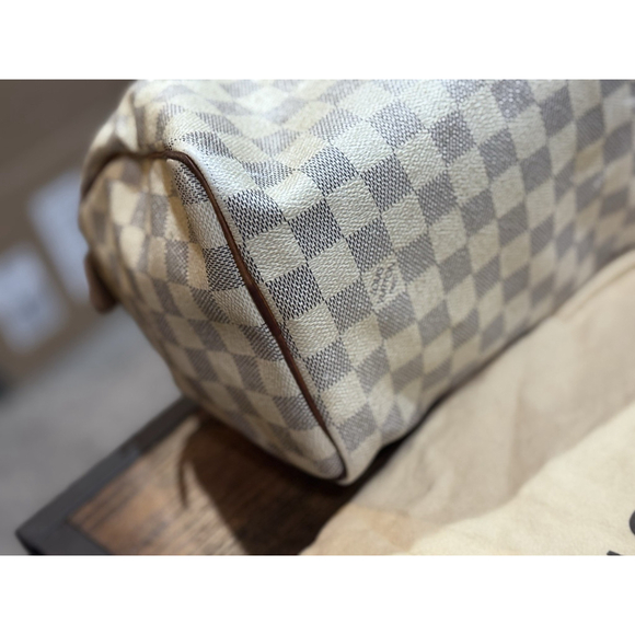 Louis Vuitton Speedy 25 Damier Azur Satchel, Lock, Dust Bag - Picture 7 of 16
